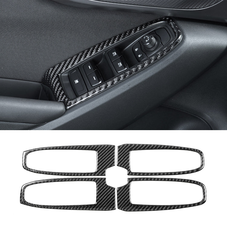 JDMuscle 22-25 WRX P&S Series Carbon Fiber Window Switch Trim Covers 4 PC | Black Carbon Fiber/ Red Carbon Fiber