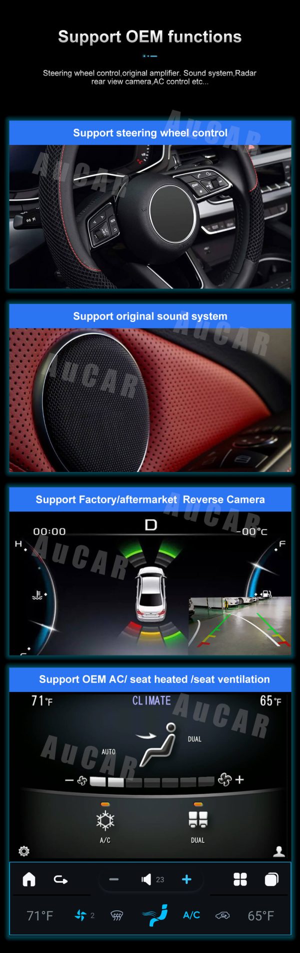 AuCar Android T-Style Car Video for Ford Expedition 2018-2021 Radio Car Auto Tesla Vertical Screen Multimedia Video Player GPS Navi CarPlay GPS Stereo Autoradio