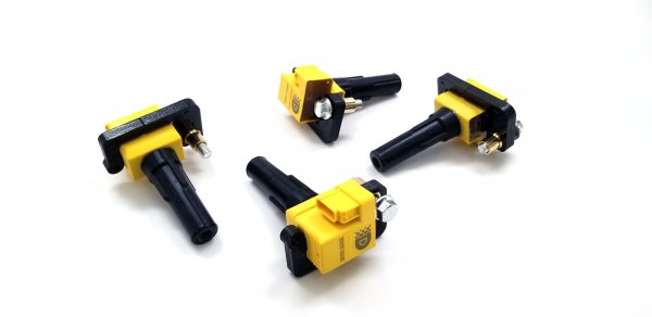 DELICIOUS TUNING 02-14 WRX / 04+ STI SET OF FOUR | 4 OEM+ COIL PACKS | YELLOW | DT_SUB1_COIL_R540