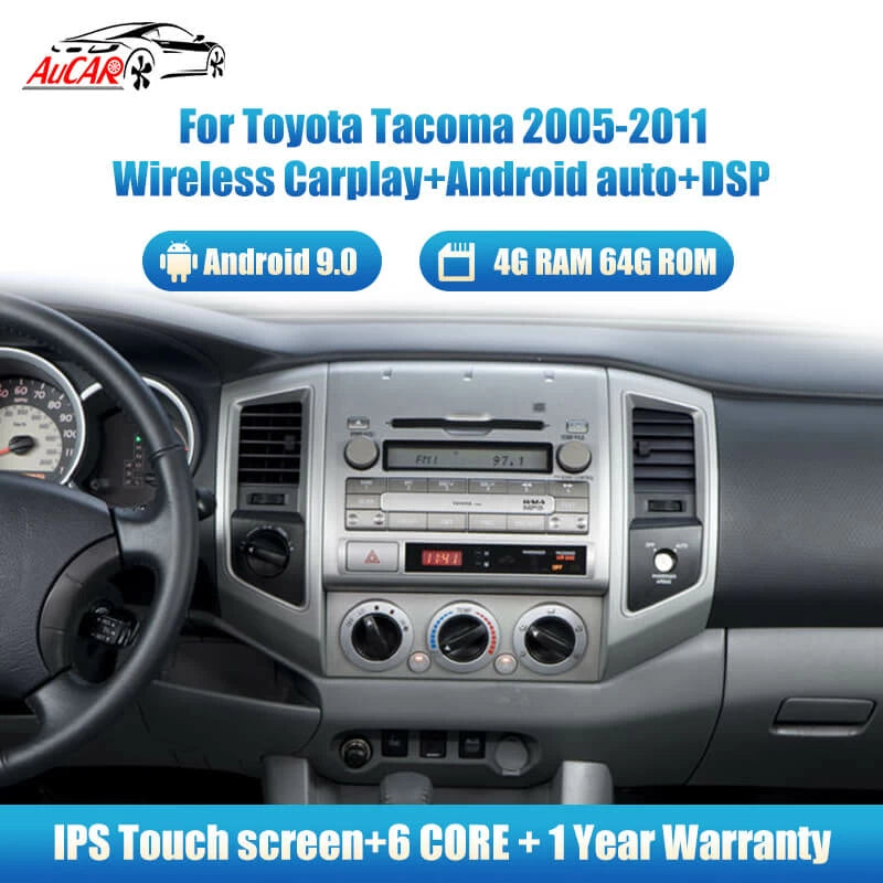 AuCar Android T-Style Car Video for Toyota Tacoma 2005-2015 Radio Car Auto Tesla Vertical Screen Multimedia Video Player GPS Navi CarPlay GPS Stereo Autoradio