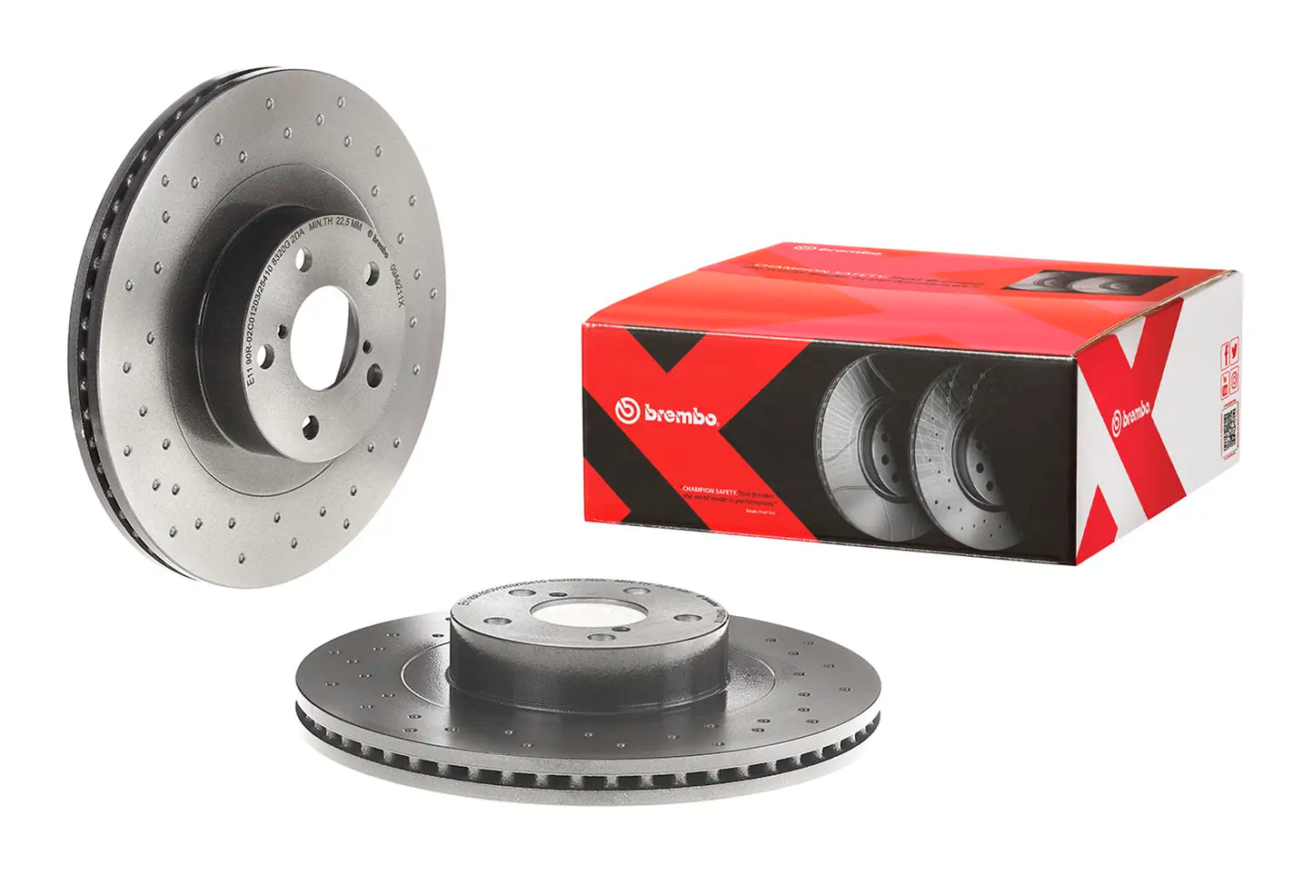 Brembo 13-16 Scion FR-S/04-06 Subaru Baja/13-18 BRZ Front Premium Xtra Cross Drilled UV Coated Rotor