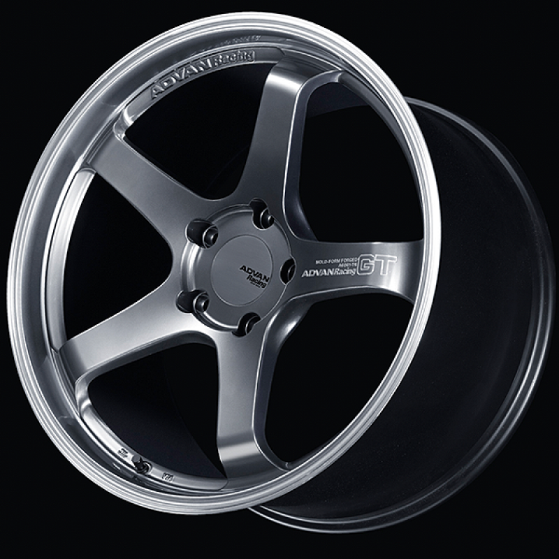 Advan GT for Porsche 19x9.0 / +55 Offset / 5x130 / 71.6mm Bore / Machining and Hyper Platinum Black