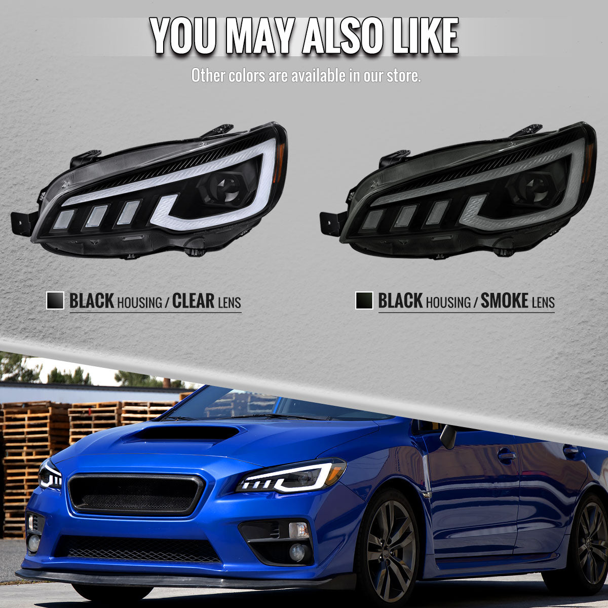 2015-2021 Subaru Impreza WRX STI Projector Headlights Sequential LED Switchback DRL (Black Housing / Clear Lens)
