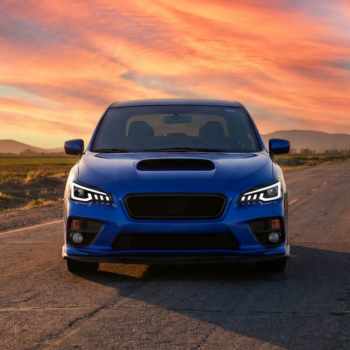 2015-2021 Subaru Impreza WRX STI Projector Headlights Sequential LED Switchback DRL (Black Housing / Smoked Lens)