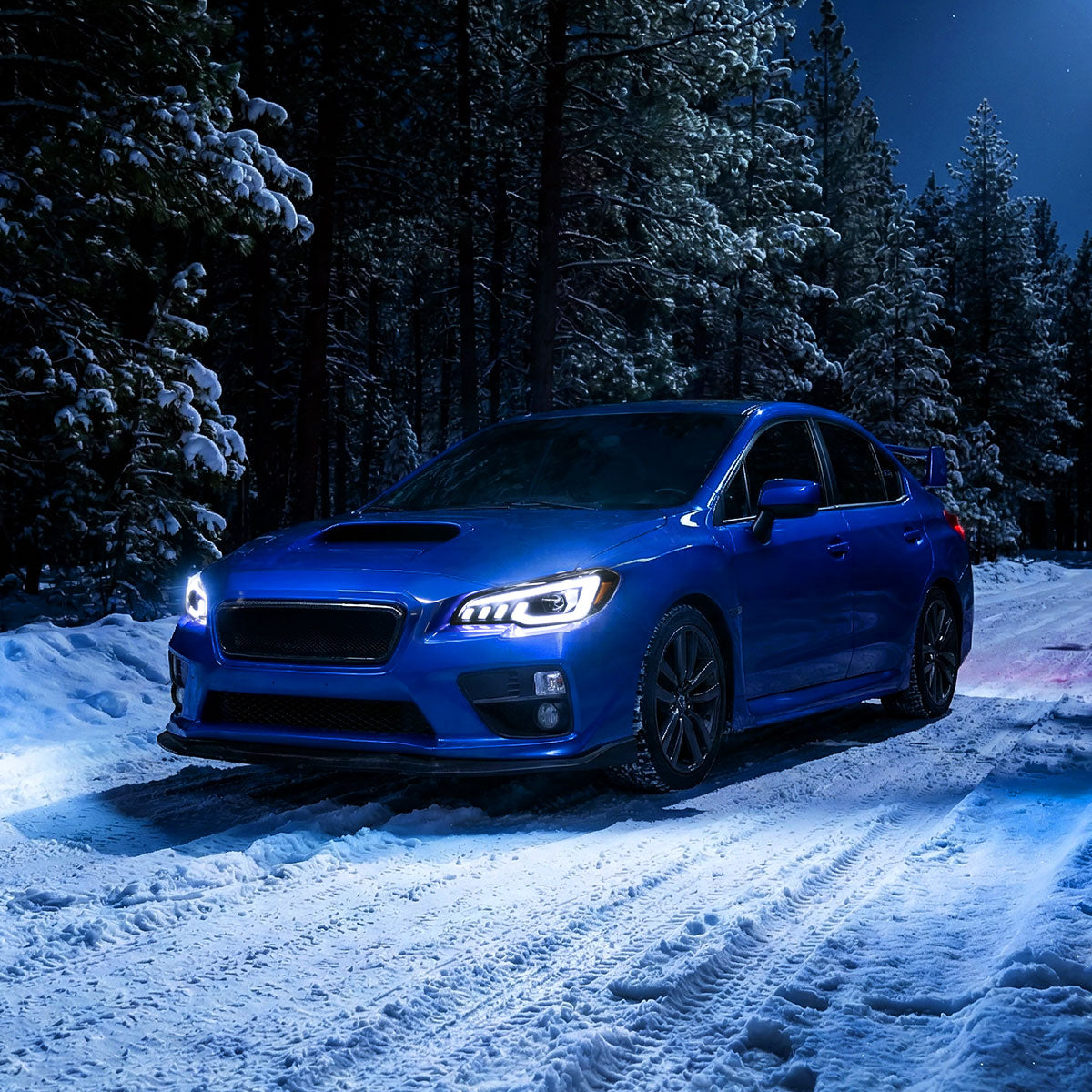 2015-2021 Subaru Impreza WRX STI Projector Headlights Sequential LED Switchback DRL (Black Housing / Smoked Lens)