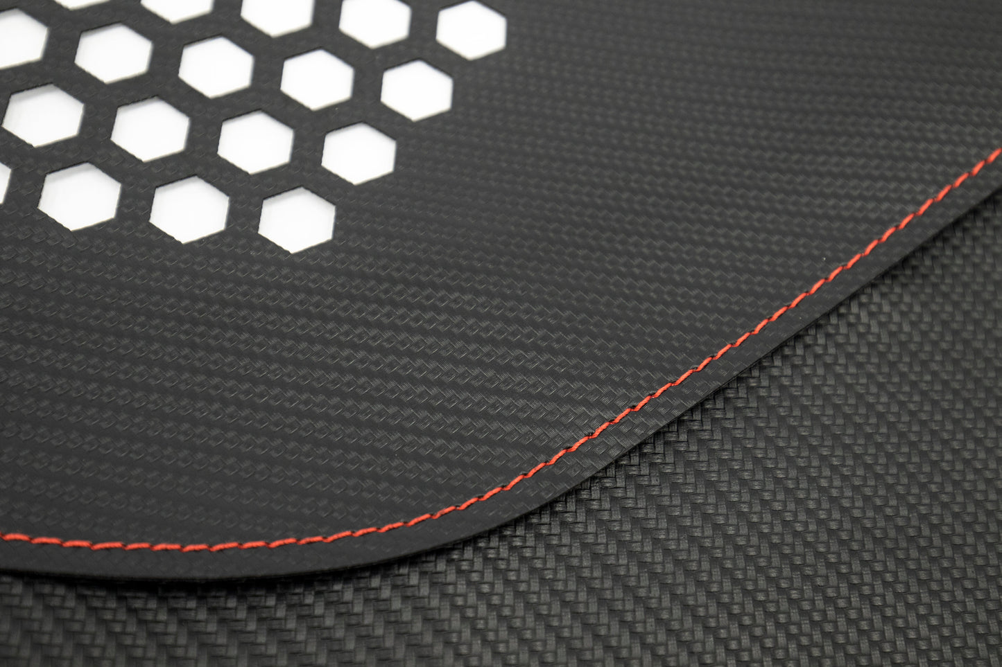 OLM Carbon Look Kick Guard Protection Set with Red Stitching (Non HK Equipped) - 2015-2021 Subaru STI