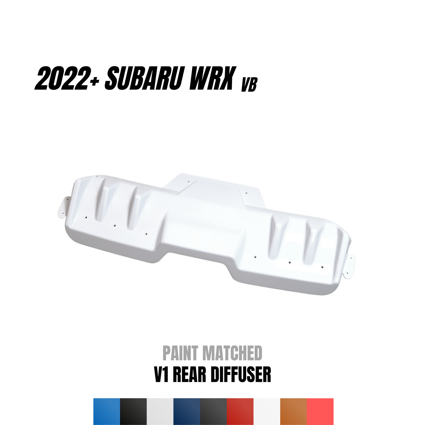 JDMuscle 22-25 WRX Rear Diffuser V1 | Paint Matched / Gloss Black / Cherry Red