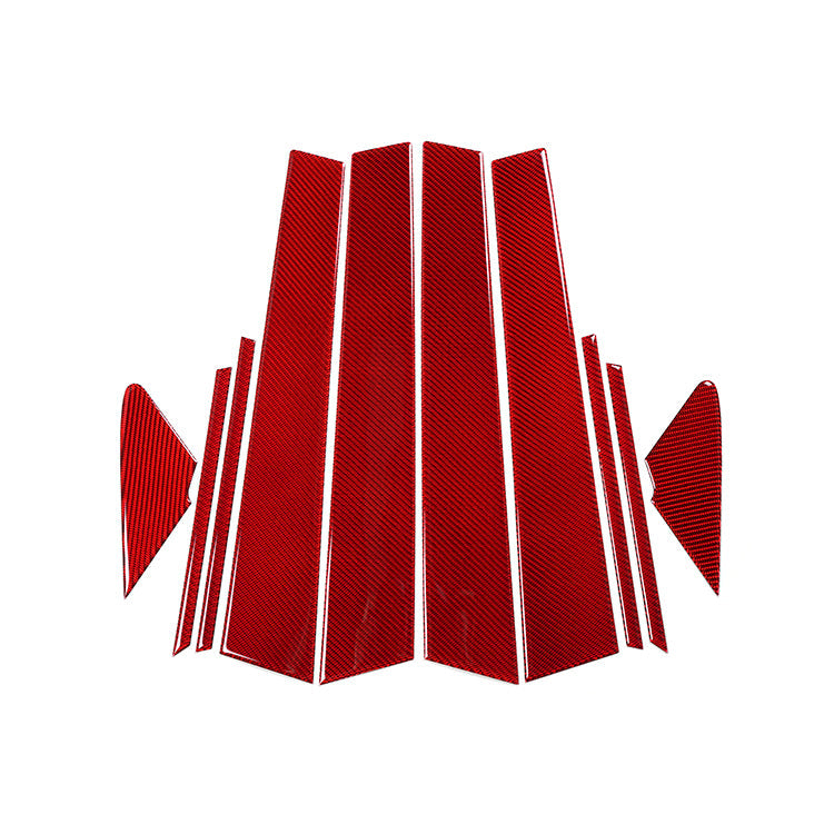 JDMuscle 22-25 WRX P&S Series Carbon Fiber Exterior Pillar Covers 10 PC | Black Carbon Fiber/ Red Carbon Fiber