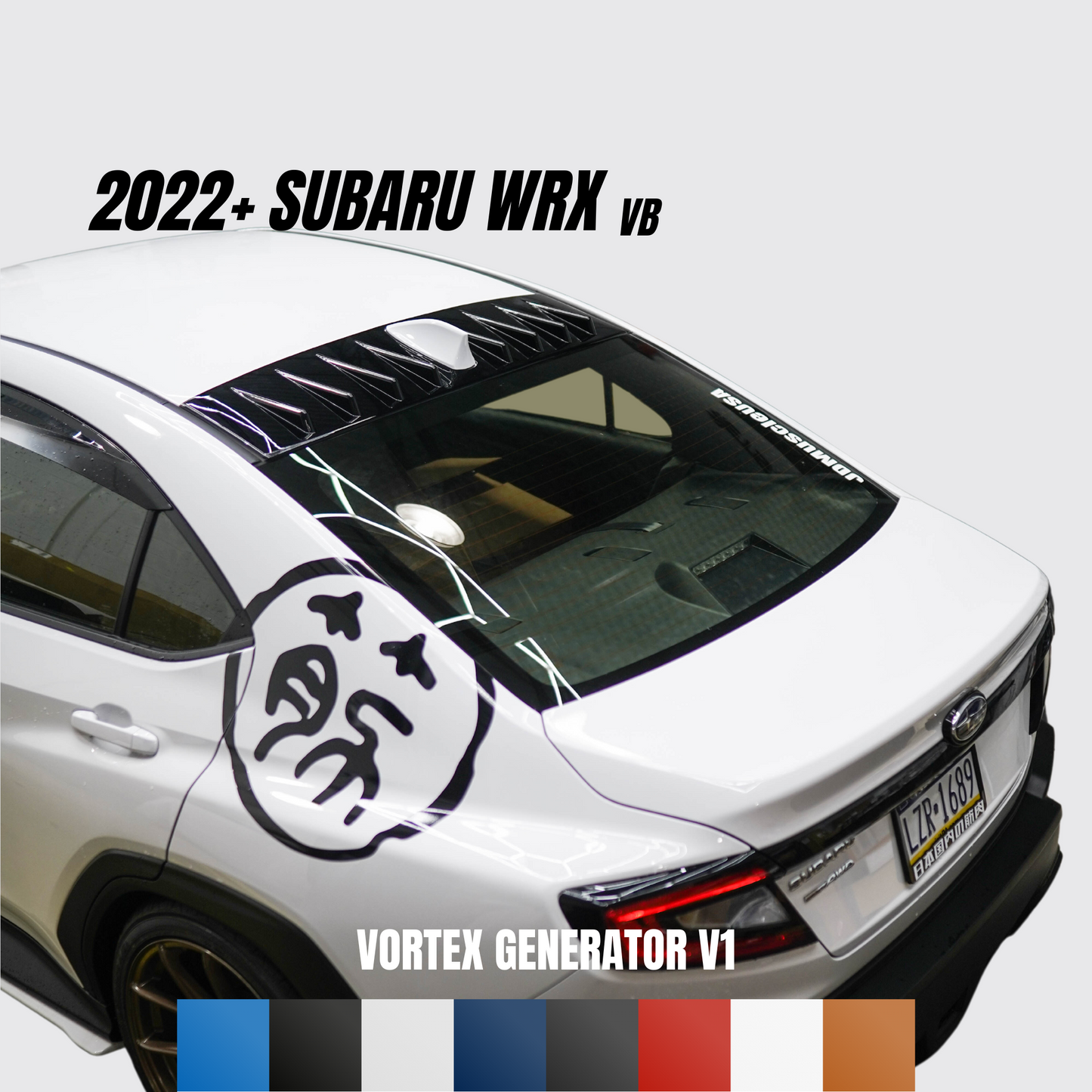 JDMuscle 22-25 WRX Vortex Generator V1 Paint Matched / Gloss Black / ABS