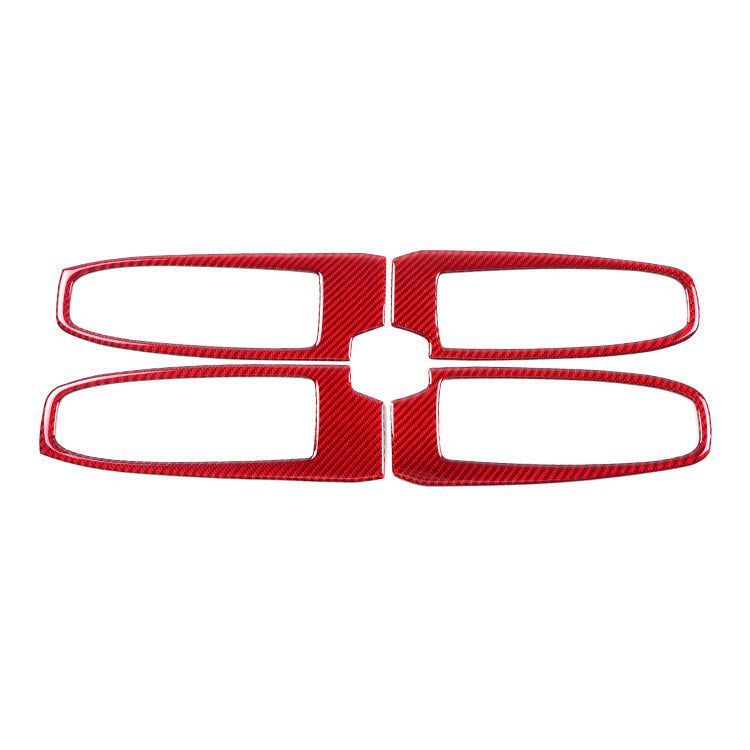 JDMuscle 22-25 WRX P&S Series Carbon Fiber Window Switch Trim Covers 4 PC | Black Carbon Fiber/ Red Carbon Fiber