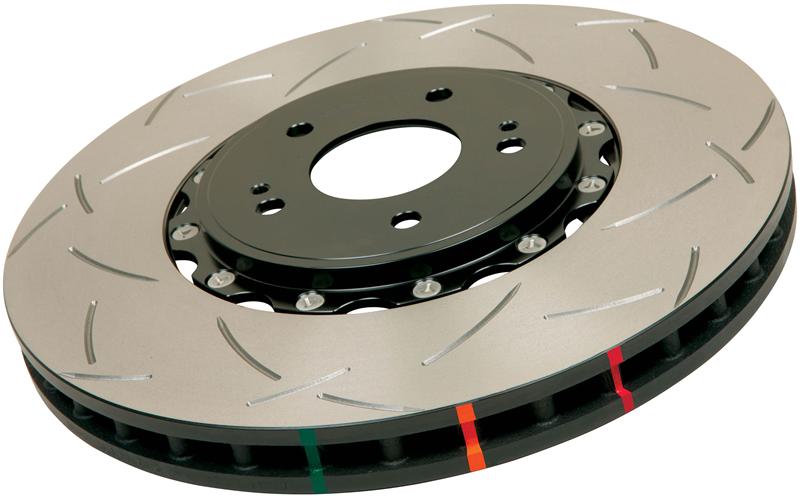 DBA 02-10 WRX / 13+ FR-S / 13+ BRZ Premium Front Slotted 5000 Series 2 Piece Rotor w/ Black Hat