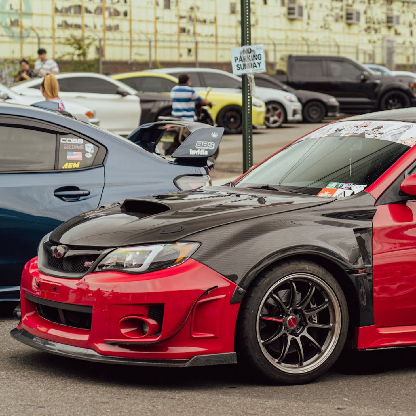 JDMuscle [08-14 WRX/STI] Carbon Fiber Hood V4 w/ Heat Extract