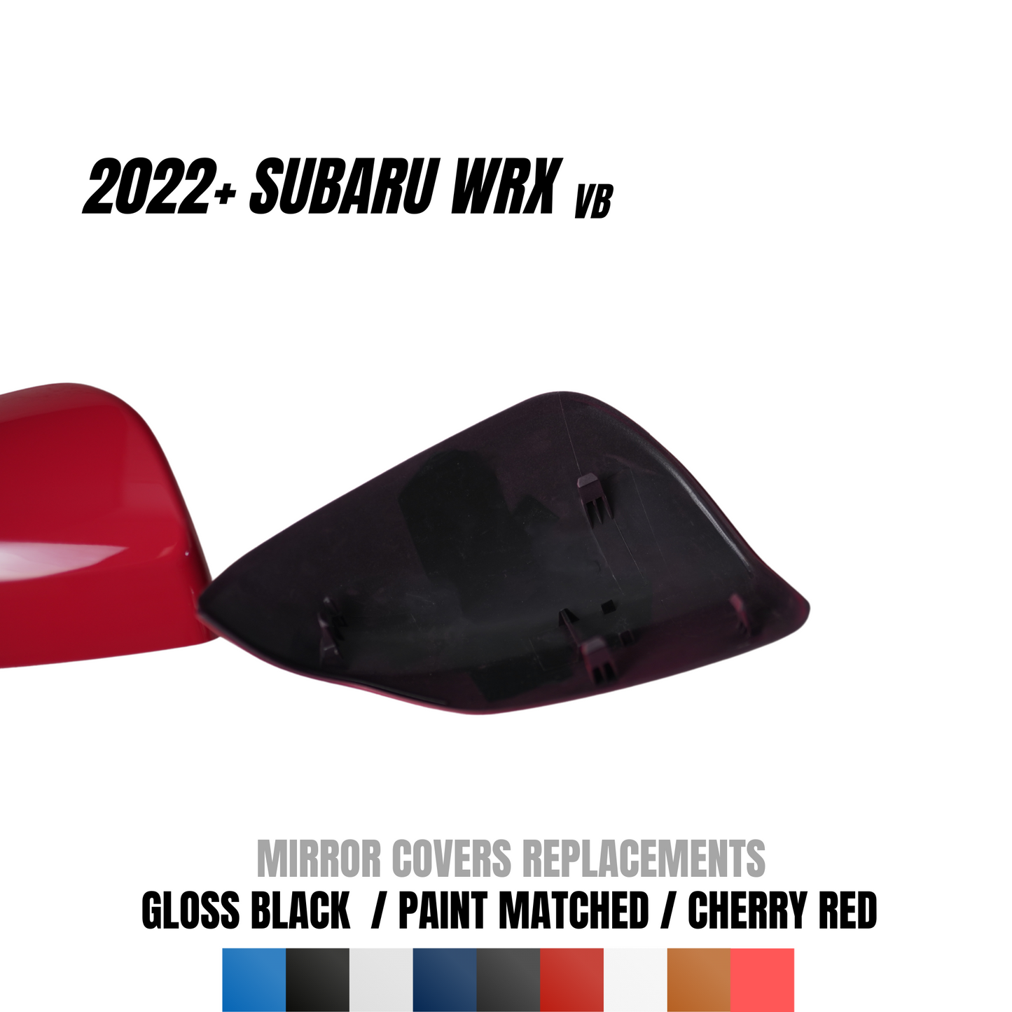 JDMuscle 22-25 WRX  Mirror Covers Replacements | 2PC Set, Paint Matched / Gloss Black / Cherry Red