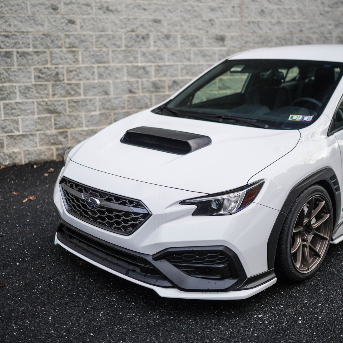 JDMuscle 22-25 WRX Carbon Fiber Hood Scoop - OE+/ Bulge Style