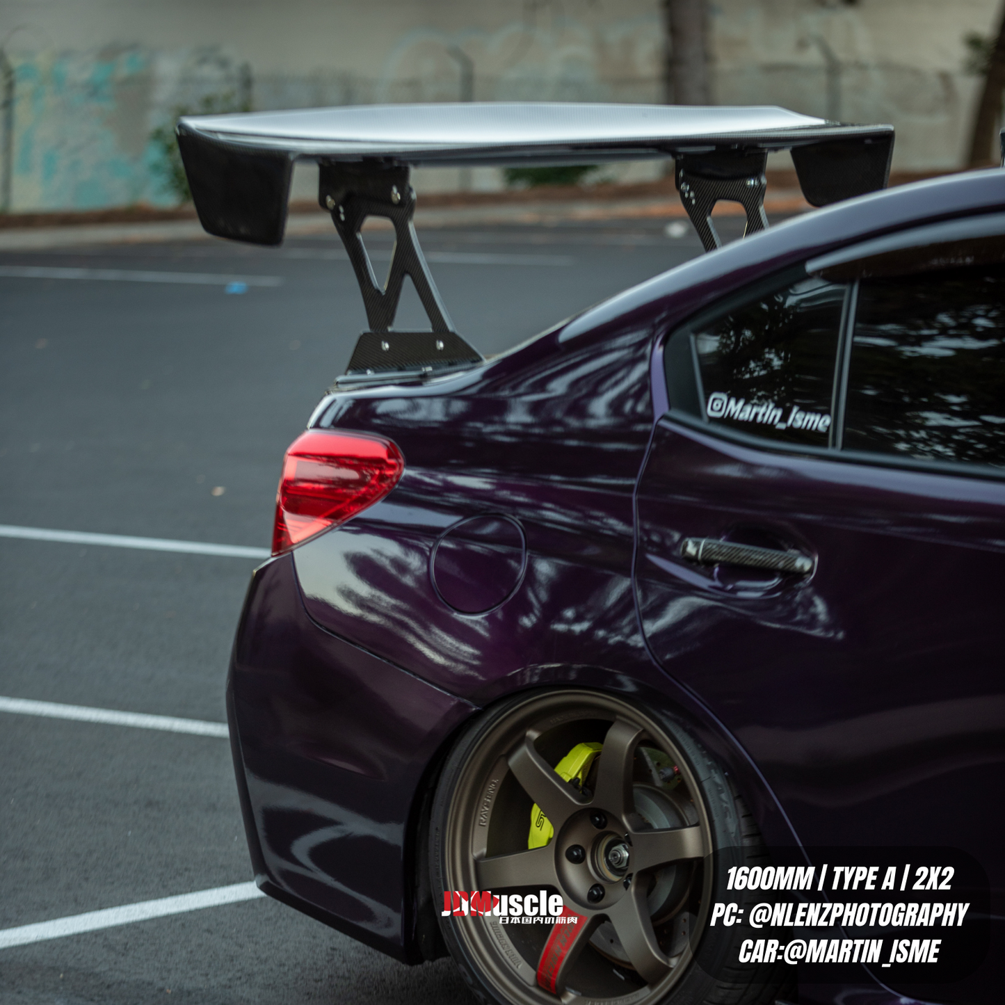 JDMuscle 15-21 WRX/STI Carbon Fiber Replacement Spoiler Base for JDMuscle VS Style Euro GT or Varis GT Wing | JDM-WRX15-VAW-REA