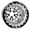 Weld V-Series 15x14 / 5x4.75 / 5 BS / 3.18 HB - Black Center - Polished Shell - Black DBL Wheel