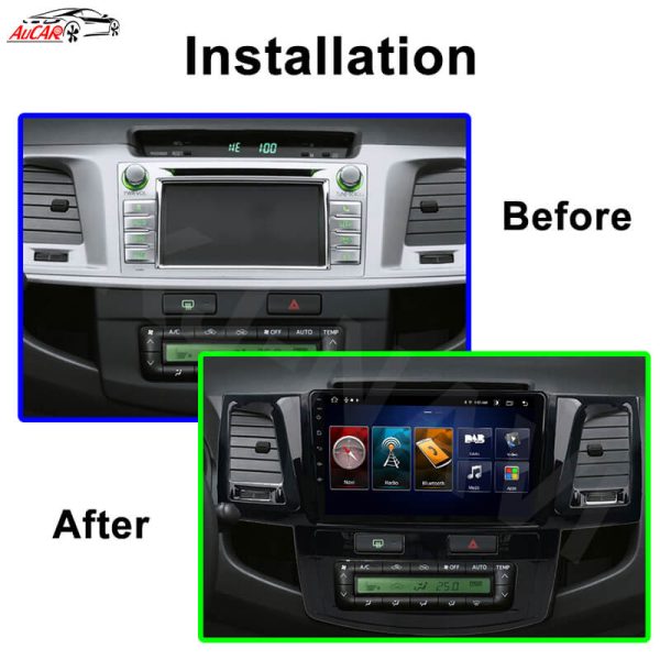 AuCAR Android 9″ car radio GPS Navigation for Toyota Fortuner / Hilux 2007- 2015 autoradio Stereo