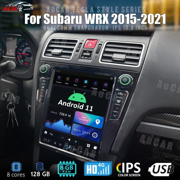 AuCar Tesla Android 11 10.8″ Car Radio GPS Navigation For Subaru WRX 2015-2021 Car Multimedia Stereo Player Car Video