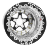 Weld Alumastar 15x9 / 5x4.75 / 4 BS / 3.18 HB - Black Center - Polished Shell - Black SBL MT Wheel