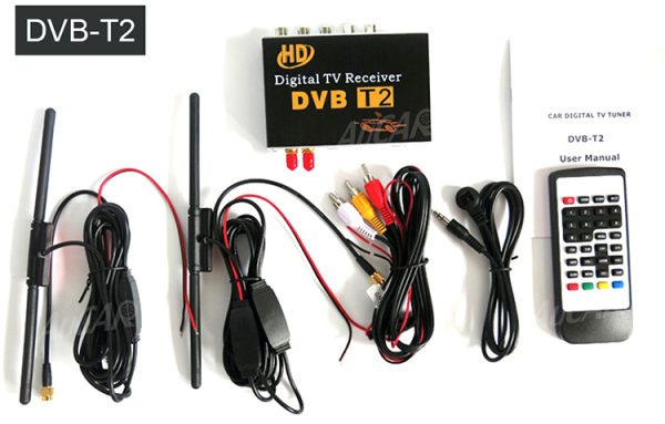 AuCAR DVB-T/T2/ATSC Car Digital TV HD MPEG-4 Tuner Receiver Two Antenna 140-200km/h Two Chip Tuner DVB T BOX