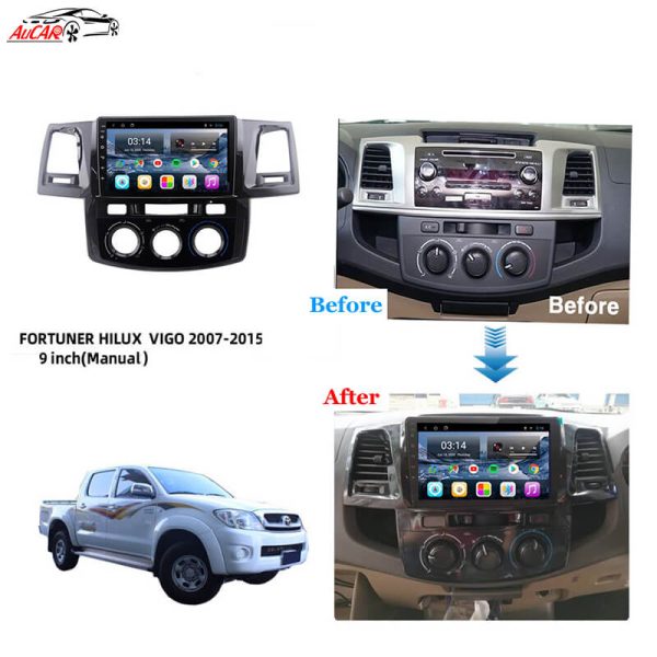 AuCAR Android 9″ car radio GPS Navigation for Toyota Fortuner / Hilux 2007- 2015 autoradio Stereo