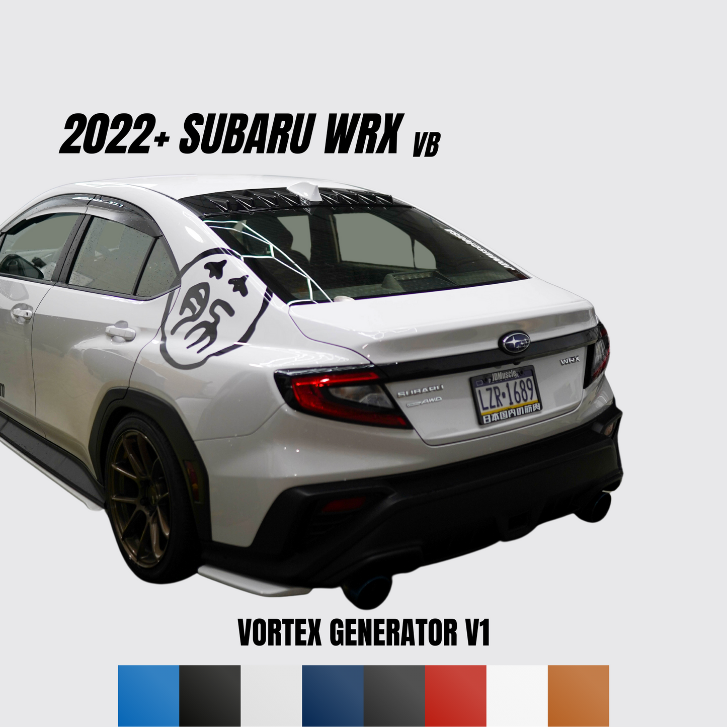JDMuscle 22-25 WRX Vortex Generator V1 Paint Matched / Gloss Black / ABS