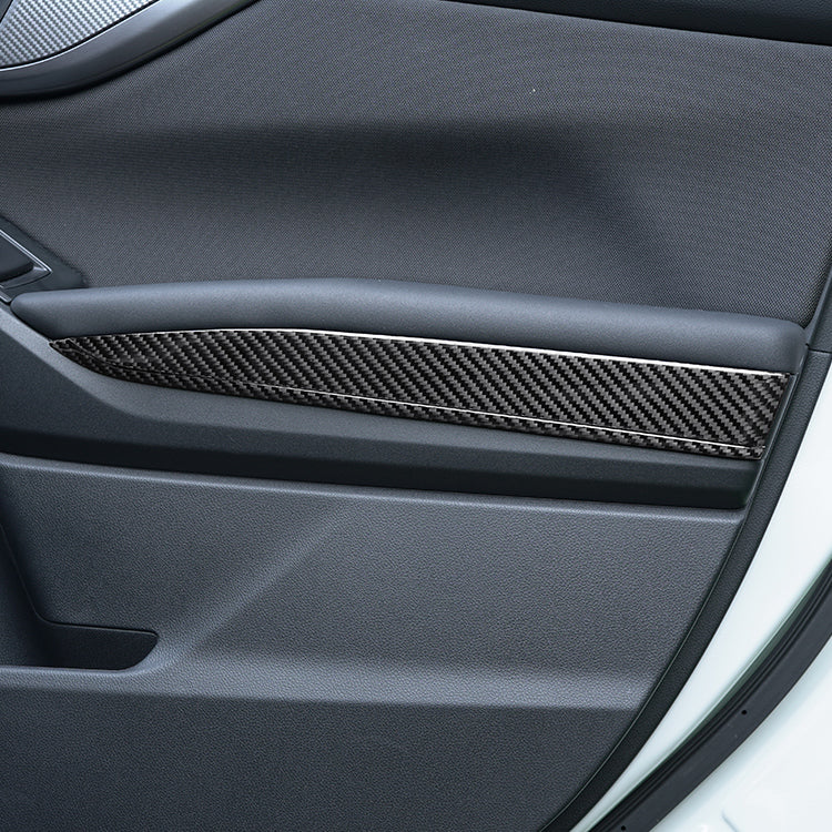 JDMuscle 22-25 WRX P&S Series Carbon Fiber Interior Door Upper Panel Accent Covers 8 PC | Black Carbon Fiber/ Red Carbon Fiber