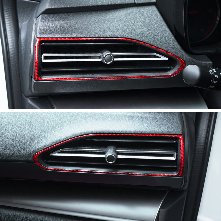 JDMuscle 22-25 WRX P&S Series Carbon Fiber AC Trim Covers 4 PC | Black Carbon Fiber/ Red Carbon Fiber