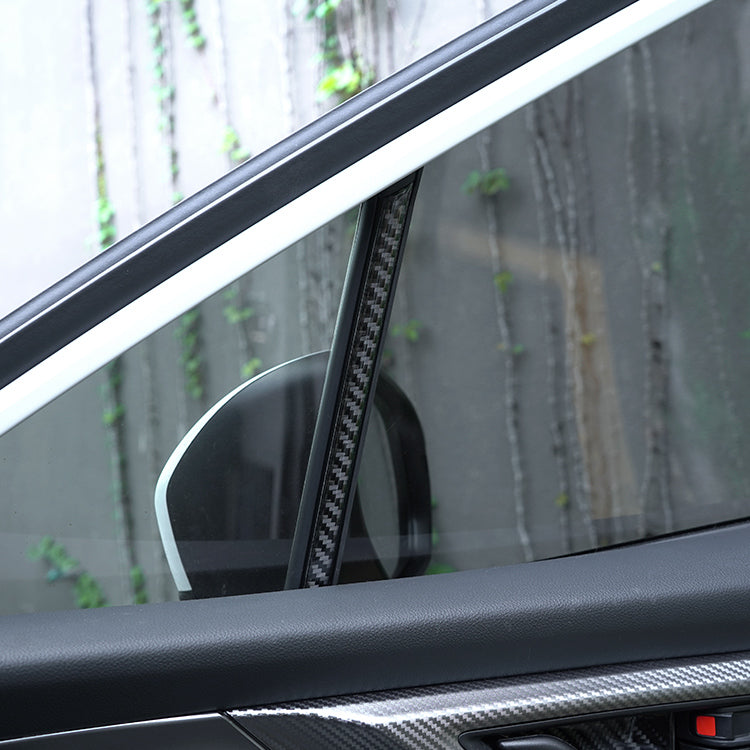 JDMuscle 22-25 WRX P&S Series Carbon Fiber Interior Window Trim Covers 4 PC | Black Carbon Fiber/ Red Carbon Fiber