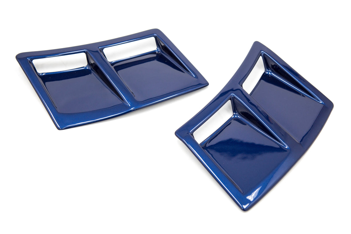 OLM S207 Style Paint Matched Rear Bumper Vent Inserts - Galaxy Blue Pearl - 2015-2021 Subaru WRX / STI