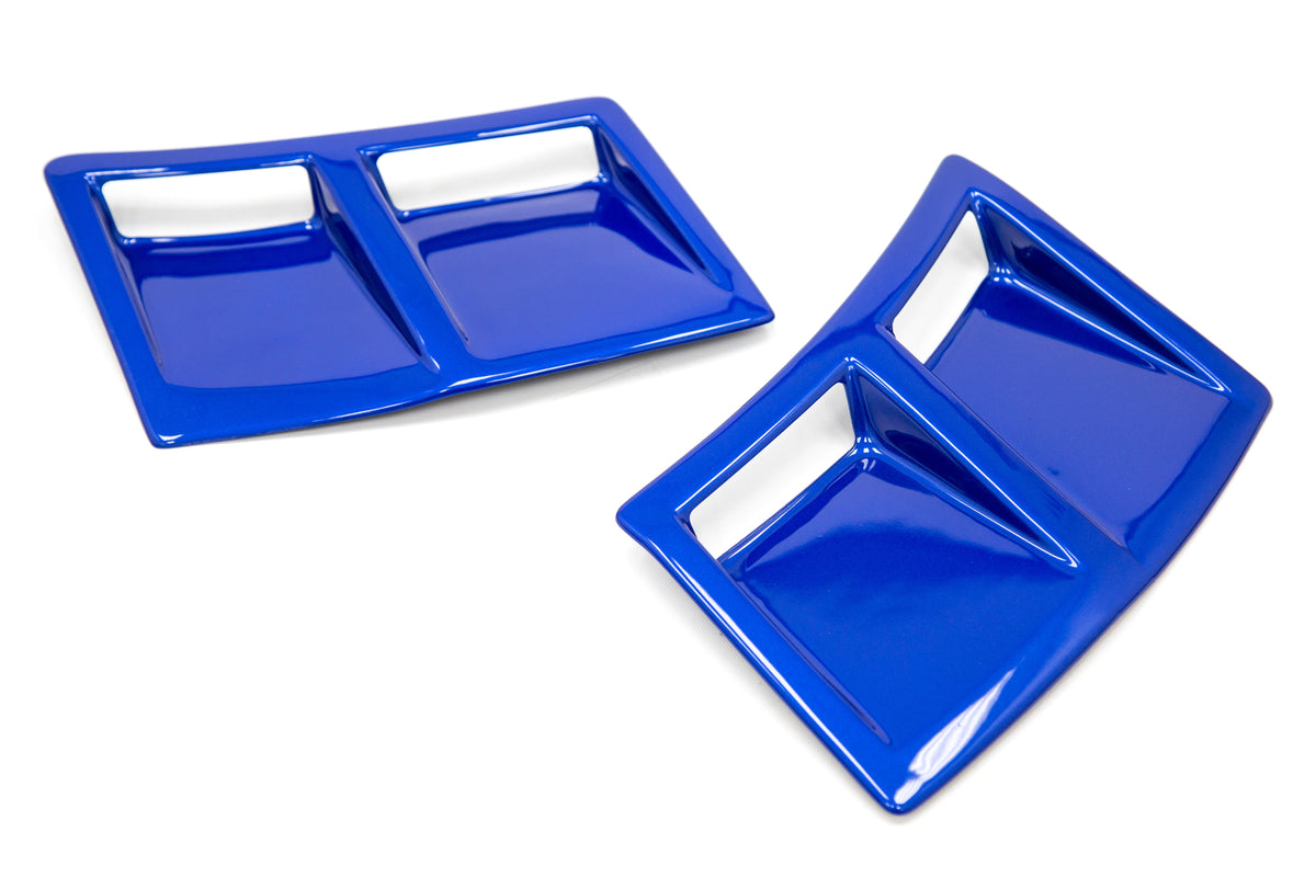 OLM S207 Style Paint Matched Rear Bumper Vent Inserts - WR Blue Pearl - 2015-2021 Subaru WRX / STI