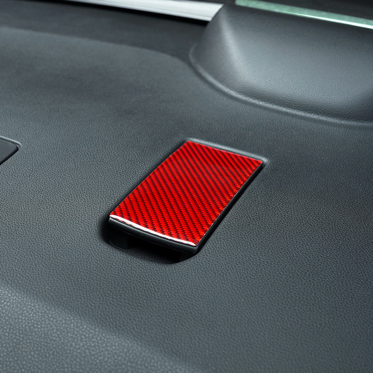 JDMuscle 22-25 WRX P&S Series Carbon Fiber Car Seat Hook Covers 3 PC| Black Carbon Fiber/ Red Carbon Fiber