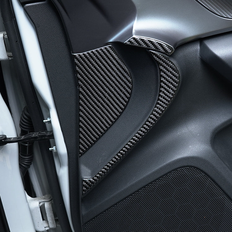 JDMuscle 22-25 WRX P&S Series Carbon Fiber Interior Door Inner Panel Accent Covers 6 PC | Black Carbon Fiber/ Red Carbon Fiber