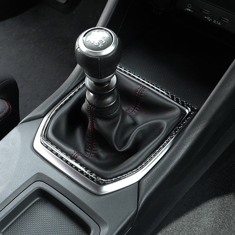 JDMuscle 22-25 WRX P&S Series Carbon Fiber MT Shifter Trim | Black Carbon Fiber/ Red Carbon Fiber