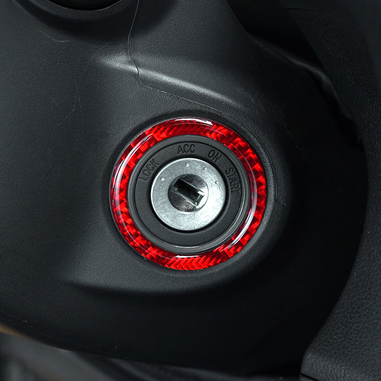 JDMuscle 22-25 WRX P&S Series Carbon Fiber Ignition Keyhole Frame Cover 1 PC | Black Carbon Fiber/ Red Carbon Fiber