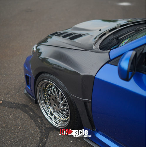 JDMuscle [08-14 WRX/STI] Carbon Fiber Hood V3 w/ Heat Extract