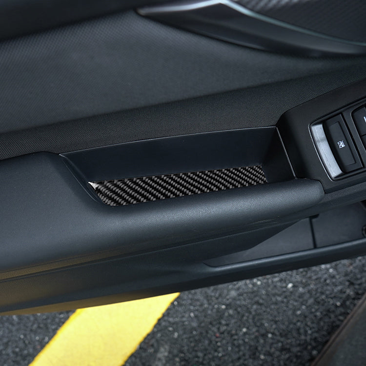 JDMuscle 22-25 WRX P&S Series Carbon Fiber Door Pocket Covers 4 PC | Black Carbon Fiber/ Red Carbon Fiber