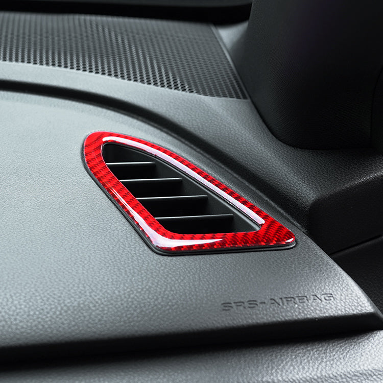 JDMuscle 22-25 WRX P&S Series Carbon Fiber Dash AC Trim 2 PC | Black Carbon Fiber/ Red Carbon Fiber
