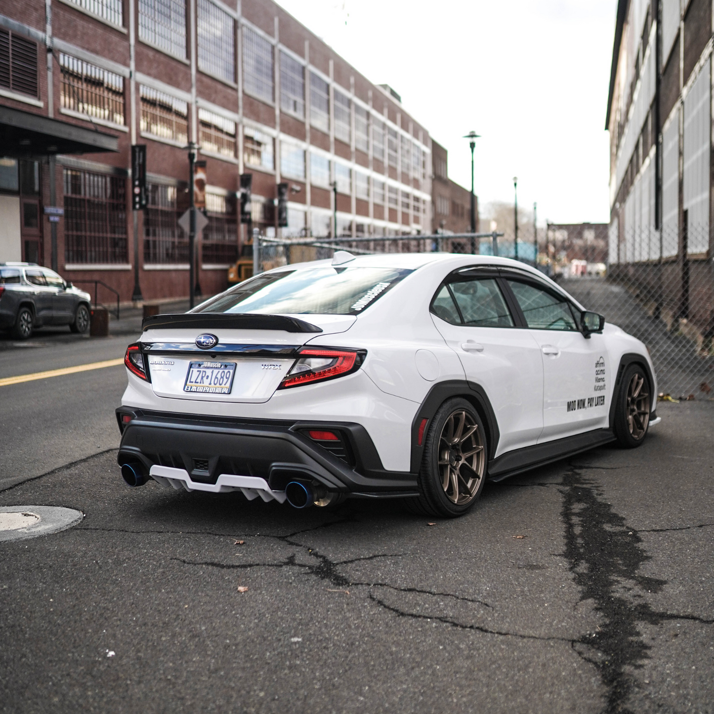 JDMuscle 2022-23 WRX Duck Bill / Low Profile Spoiler - V1 Paint Matched / Gloss Black / Cherry Red | JDM-WRX22-DB-1.