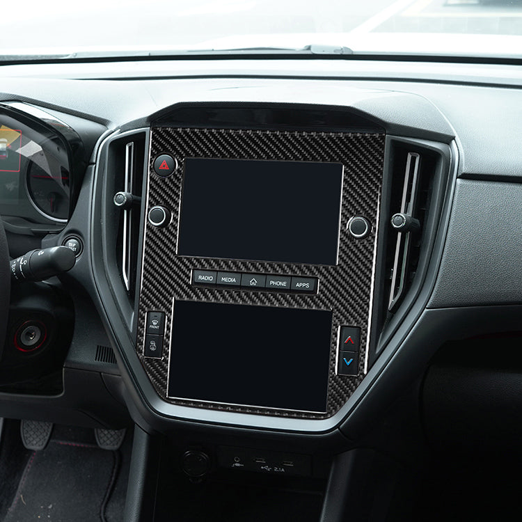 JDMuscle 22-25 WRX P&S Series Carbon Fiber Infotainment Screen Trim Cover | Black Carbon Fiber/ Red Carbon Fiber