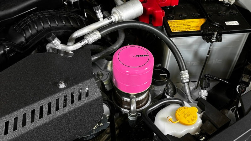 Perrin 15-25 WRX / 13-22 BRZ / 2022 GR86 Oil Filter Cover Hyper Pink | PSP-ENG-716HP