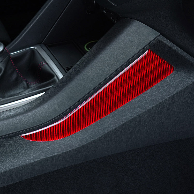 JDMuscle 22-25 WRX P&S Series Carbon Fiber Center Kicker Panel Accents 2 PC| Black Carbon Fiber/ Red Carbon Fiber