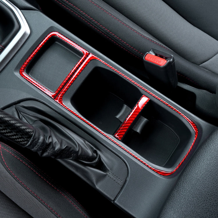 JDMuscle 22-25 WRX P&S Series Carbon Fiber Cupholder Inner Trim | Black Carbon Fiber/ Red Carbon Fiber