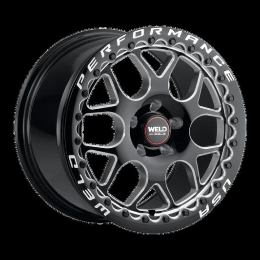 Weld Solana Beadlock 17x11 / 5x115 BP / ET0 / 78.1mm Bore - Gloss Black MIL DIA Wheel