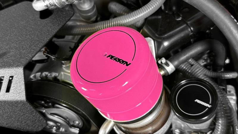 Perrin 15-25 WRX / 13-22 BRZ / 2022 GR86 Oil Filter Cover Hyper Pink | PSP-ENG-716HP