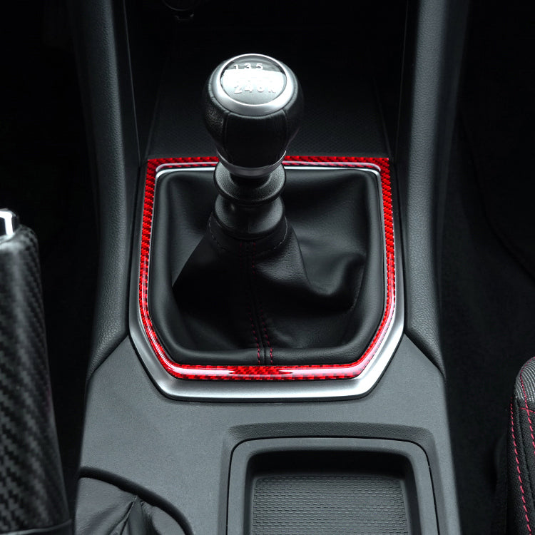 JDMuscle 22-25 WRX P&S Series Carbon Fiber MT Shifter Trim | Black Carbon Fiber/ Red Carbon Fiber