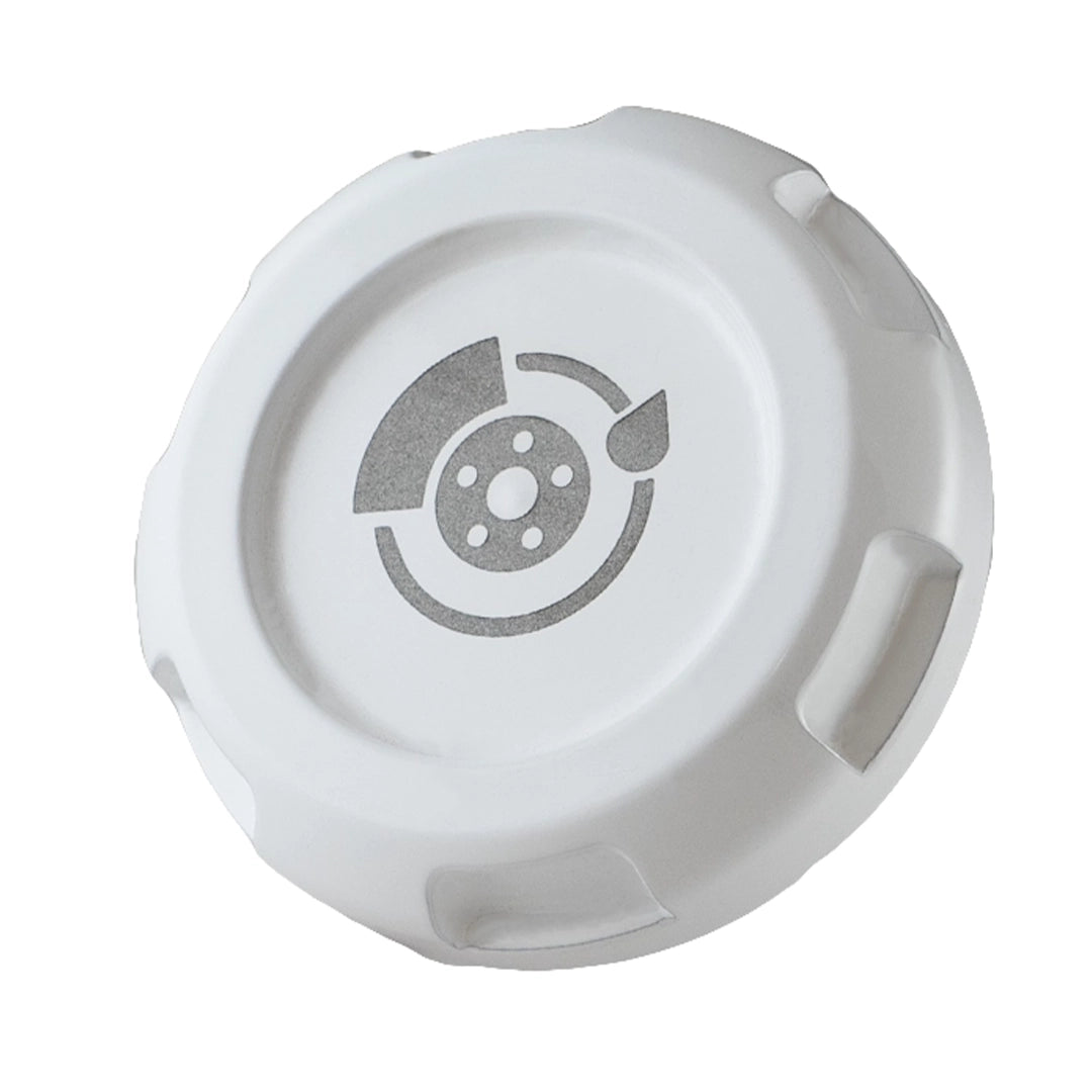 Billetworkz Brake Fluid Cap Engraved Zero Series White Subaru WRX 02-25 / STI 04-21 | BW-EBCZ-SUB-BRK-WHT-E