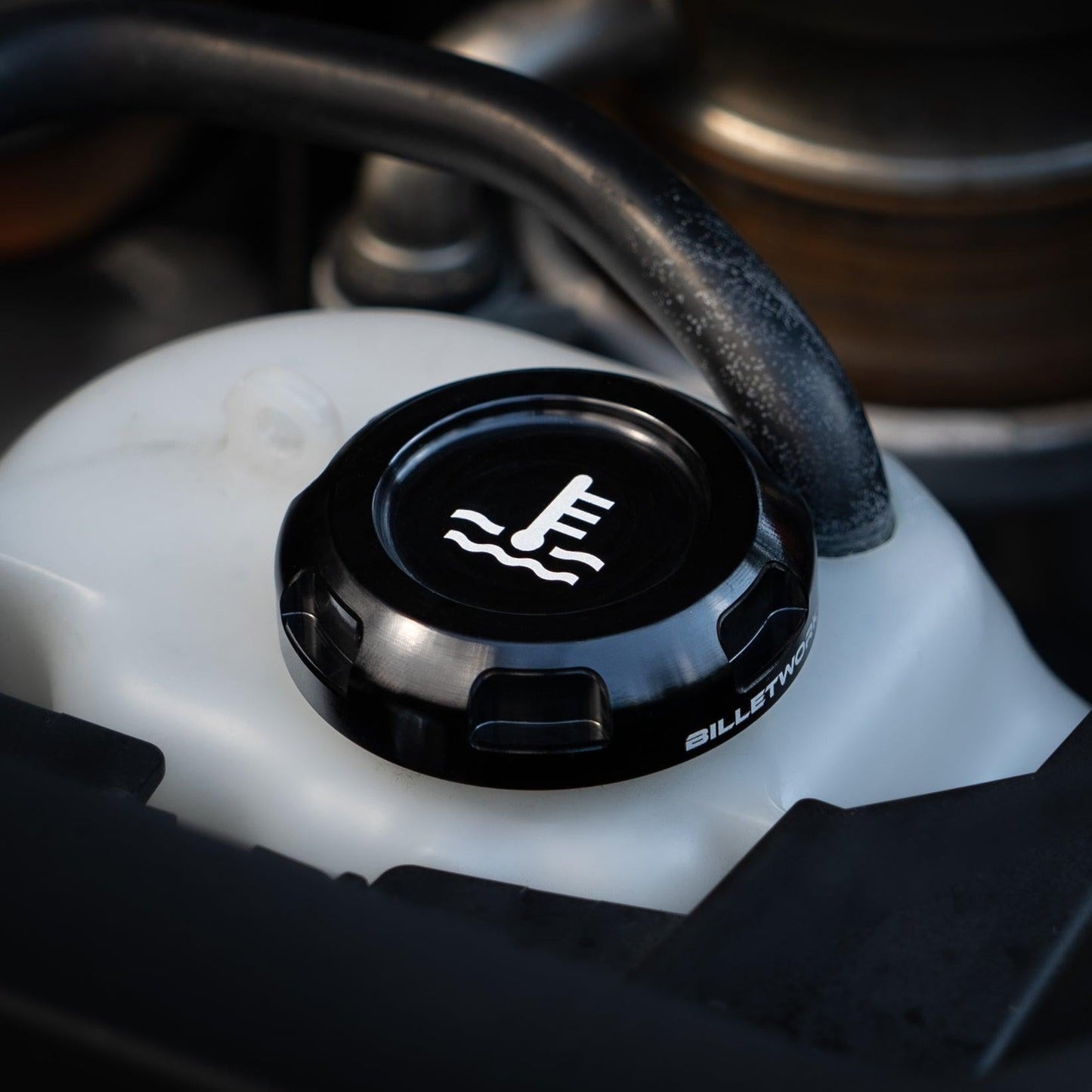 Billetworkz Coolant Overflow Cap Engraved Zero Series Black Subaru WRX 02-25 / STI 04-21 | BW-EBCZ-SUB-COO-BLK-E