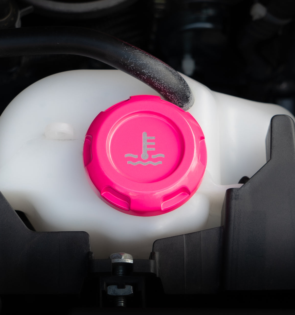 Billetworkz Coolant Overflow Cap Engraved Zero Series Hyper Pink Subaru WRX 02-25 / STI 04-21 | BW-EBCZ-SUB-COO-HYPK-E