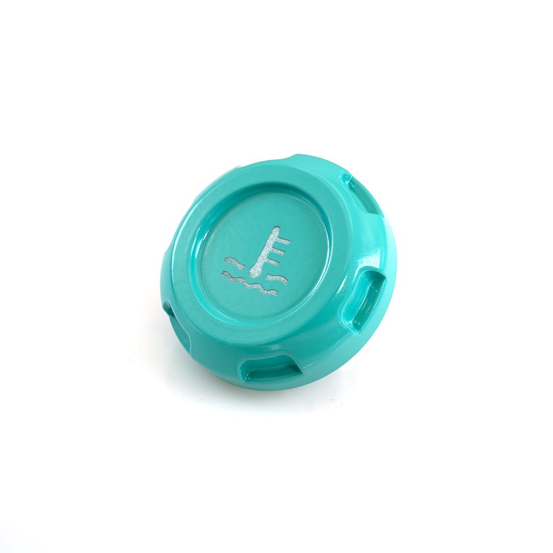 Billetworkz Coolant Overflow Cap Engraved Zero Series Hyper Teal Subaru WRX 02-25 / STI 04-21 | BW-EBCZ-SUB-COO-HYTL-E